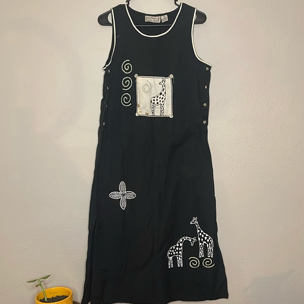 Vintage New Direction Black Safari Dress